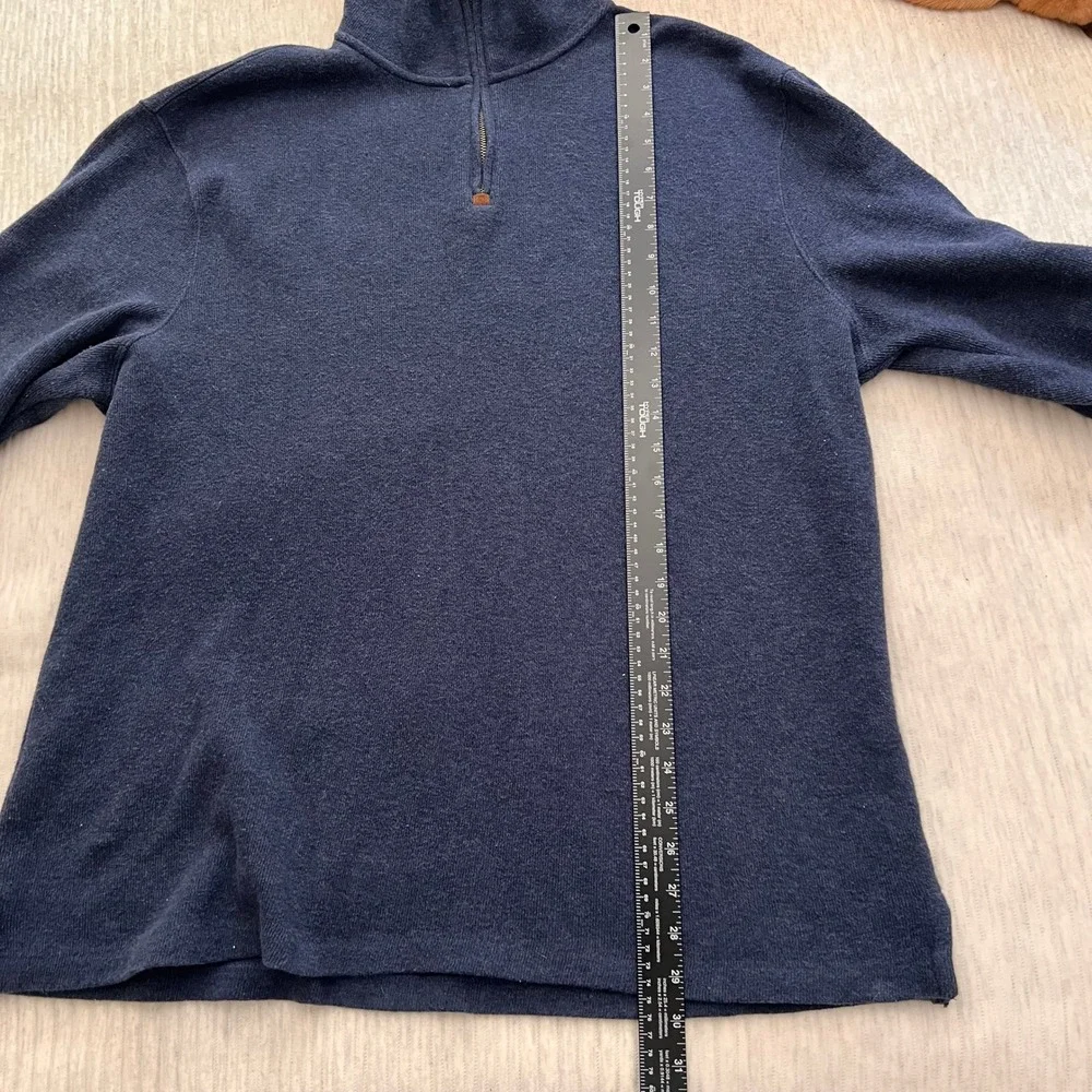 Polo Ralph Lauren Mens XL Quarter Zip Pullover Sweater Navy Blue Red Pony Logo